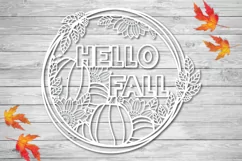 Hello Fall Porch Sign | Pumpkin Porch Sign SVG Design Product Image 7