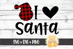 I Love Santa - Christmas SVG Files - Buffalo Plaid Santa Product Image 2