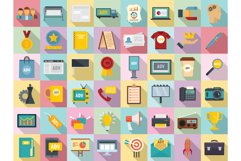 Advertising agency icons set, flat style Product Image 1