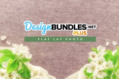 Floral Blossoms on Linen Flat Lay Photo Product Image 1