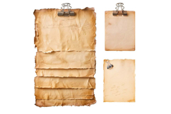 old Sheets of paper on a white background. Product Image 1