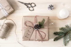 Christmas Gift Box Mock-up. PSD+JPG Product Image 1