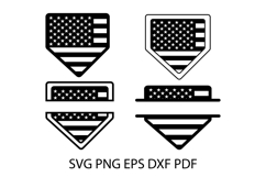 Baseball team, home plate. American flag, USA Product Image 1