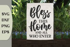Bless This Home And All Who Enter, Faith Svg, Garden Sign Product Image 1