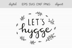 Let's Hygge hand written quote. Product Image 1