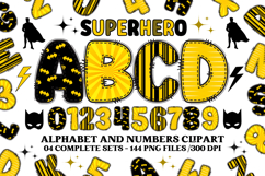 Superhero Alphabet png clipart, superhero letters doodle Product Image 1