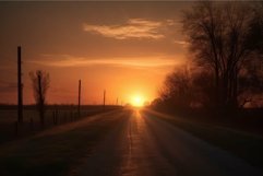 Countryside sunrise on a quiet road Product Image 1