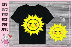 Sun svg, Sun clipart, Cute sun svg file, Sun face svg Product Image 1