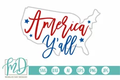 America Y'all SVG DXF PNG Cut File Product Image 1