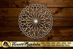 Flower Mandala SVG PNG EPS DXF Floral Mandala SVG Cut file Product Image 1