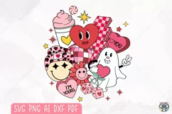 Retro Valentines svg, Groovy Valentine Png, Valentine svg Product Image 2