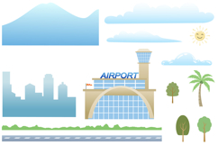 Funny Airplanes Vector Illustration Set with Airport Scene Product Image 5