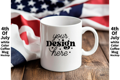 4th of July white 11oz blank coffee mug mockup Product Image 1