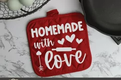 Valentine's Day Pot Holder SVG | Homemade With Love Product Image 2