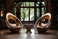 Modern wooden chairs in elegant interior Product Image 1