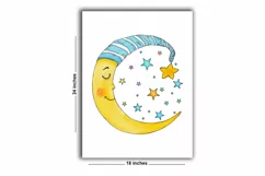 Stars and Moon Nursery Wall Art | Set of 3 Posters Product Image 3