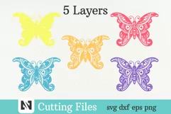 3D Butterfly Mandala Svg, 3D Layered Butterfly Mandala Svg Product Image 2