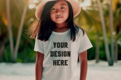Girls Summer T-Shirt Mockup - Kids Shirt Mockup JPG Product Image 1