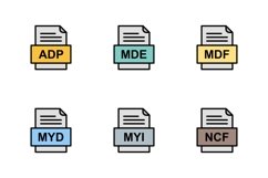 Set Of File Formats Icons Product Image 1