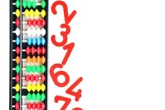 Japanese traditional calculator abacus and numbers Product Image 1