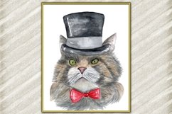 Cat Watercolor Print, Funny cat Poster, Cat Wall Art Product Image 1