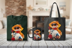 Beach Snowman PNG Coastal Christmas Holiday Clipart Design Product Image 1