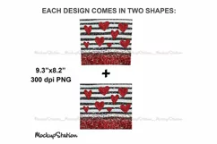 Valentine Glitter Heart 20oz Skinny Sublimation Tumbler PNG Product Image 3