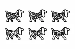 Papercut Dog Mandalas, Floral Cute Puppies, Pets Set Product Image 2