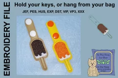 ITH Ice Cream Bar Vinyl Key Fob or Bag Tag - Snap Tab Product Image 2