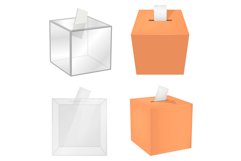 Ballot box democracy mockup set, realistic style Product Image 1