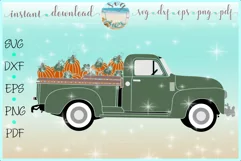 Pumpkin Delivery Truck Green SVG Dxf Eps Png PDF Files Product Image 1