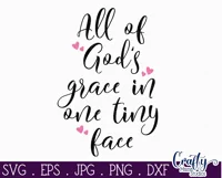 All Of God's Grace In One Tiny Face Christian Saying Svg Product Image 2
