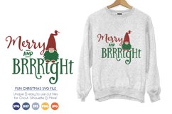 Fun Christmas SVG Cut Files - Merry & Bright Gnome SVG Product Image 1