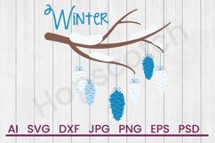 Winter Pinecones SVG, Winter SVG, DXF File, Cuttatable File Product Image 1