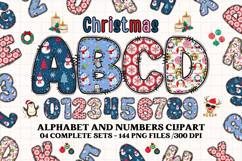 Christmas Alphabet png clipart, christmas letters doodle Product Image 1