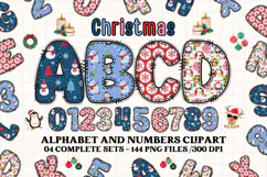 Christmas Alphabet png clipart, christmas letters doodle Product Image 1
