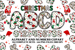 Christmas Alphabet png clipart, christmas letters doodle Product Image 1