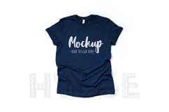 Tshirt Mockup Bella Canvas 3001 Navy Basic Tshirt Mockup Product Image 1