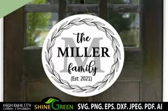 Monogram SVG Home Farmhouse Sign Flower Wreath Family Frame Product Image 2