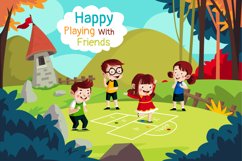 Happy playing with friends-vector illustration Product Image 1