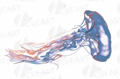 Jellyfish watercolor design, colorful sea jelly wall decor. Product Image 20