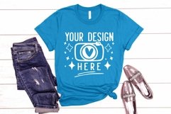 Bella Canvas 3001 Aqua,Unisex Tshirt Mockups,Spring T-shirt Product Image 1