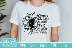 Sunflower SVG - Motivational Quote SVG - When You Grow Wild Product Image 3