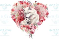 Watercolor Mom and Baby Exotic Animals in Carnations Wreath Product Image 5