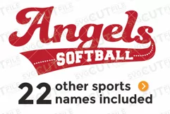 Angels svg, Angel svg, Angels baseball svg, swoosh svg Product Image 1