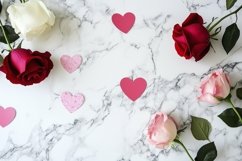 Valentine Flat Lay Background PNG, Love Background Mockup Product Image 1