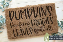 Pumpkins Bonfires Hoodies Leaves Football Doormat SVG Files Product Image 1