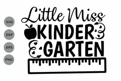 Little Miss Kindergarten svg, Kindergarten svg, School Svg. Product Image 1