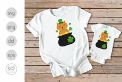 Irish Cat for St Patrick's Day, Cat svg, Pot of Gold svg Product Image 3