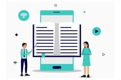 E-learning online flat illustration vector Product Image 1